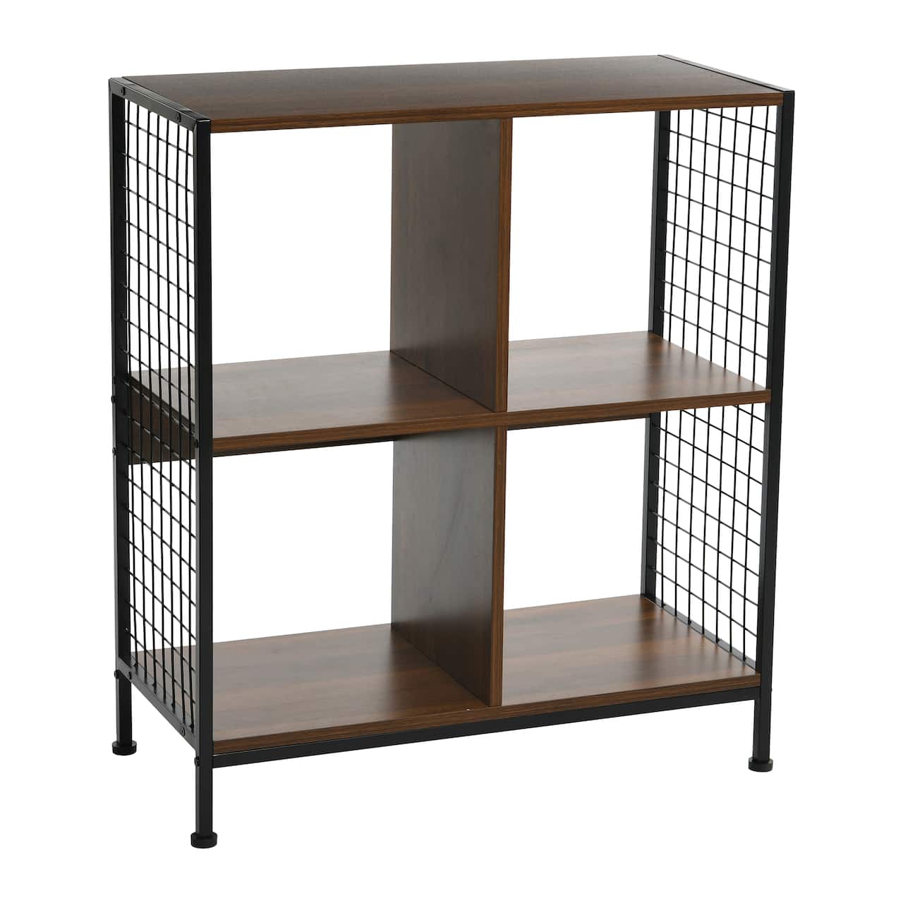 Household Essentials 28" 4-Compartment Trellis Storage Bookshelf